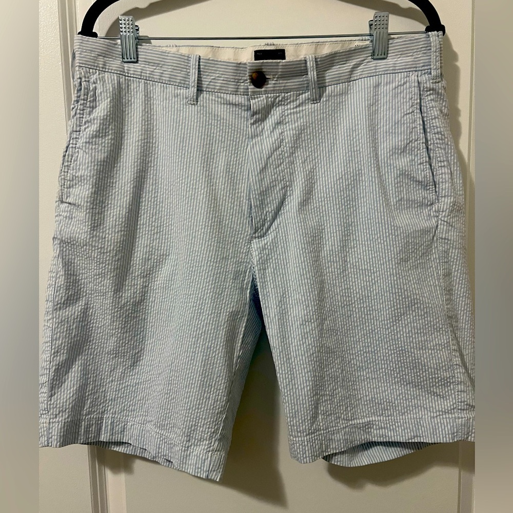 J. Crew Striped Seersucker Chino Shorts Men's Size 32 Nautical Preppy Casual...